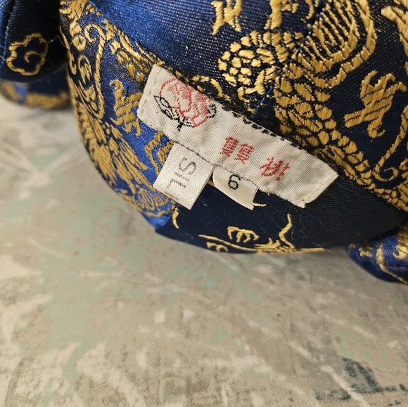 Vintage Asian Handcrafted Chinese Embroidered Silk Teddy Bear Plush - Picture 5 of 14